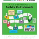 Cover page of the Advancing ALTELLA Toolkit: Applying the Framework. Features a game board with pieces representing each of the six elements of the toolkit.