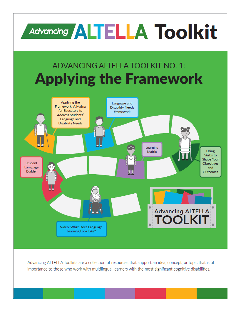 Cover page of the Advancing ALTELLA Toolkit: Applying the Framework. Features a game board with pieces representing each of the six elements of the toolkit.
