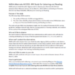 WIDA Alternate ACCESS IRR Study for Listening and Reading flyer.