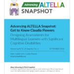 Cover page of Claudia Flower's Advancing ALTELLA Snapshot.